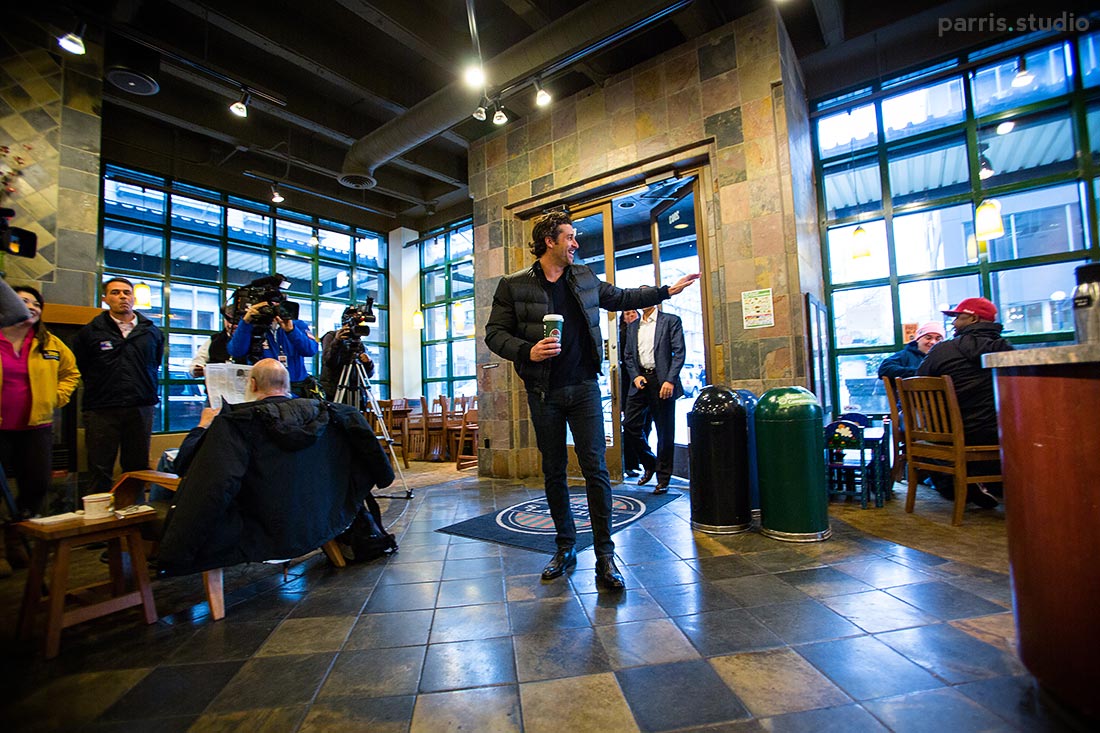 Patrick Dempsey at Tully's Coffee