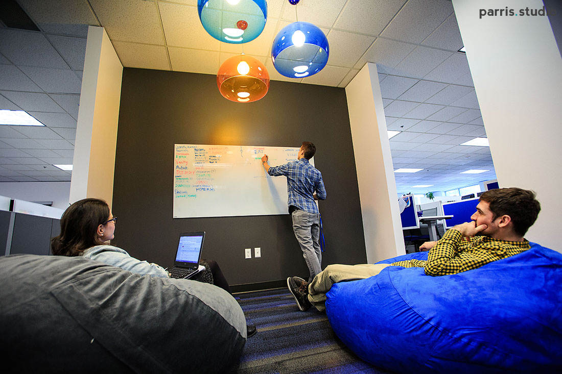 Working at a white board