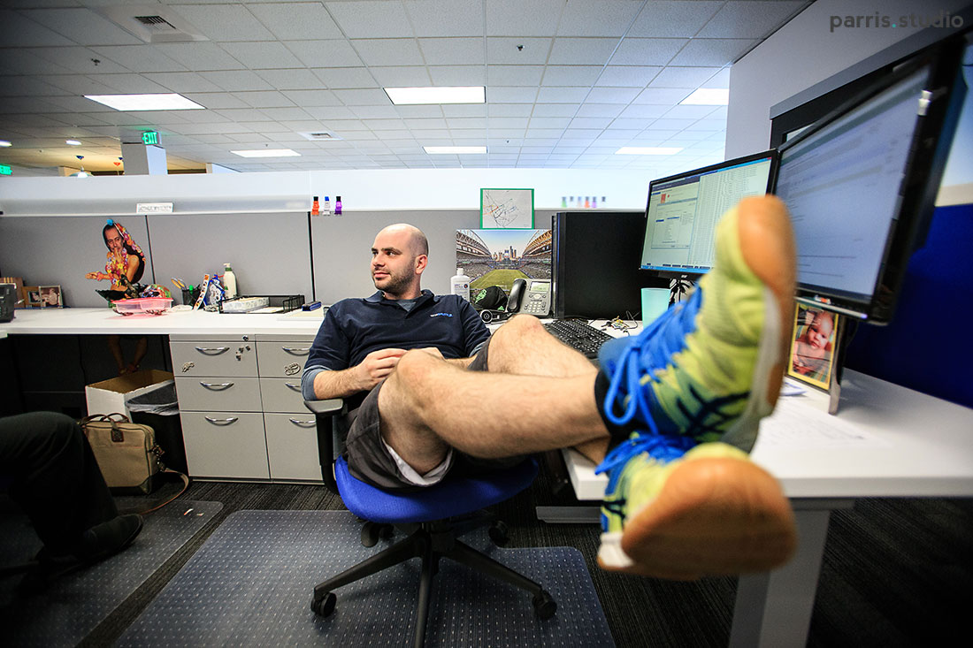 casual workspace portrait